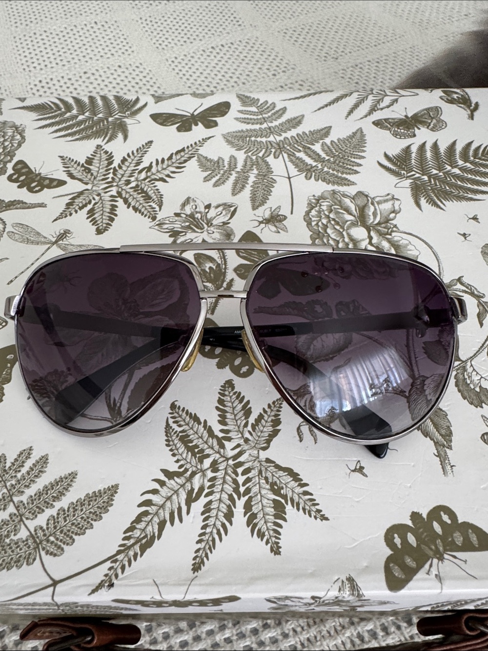 Alexander McQueen Silver Frame Aviator Sunglasses